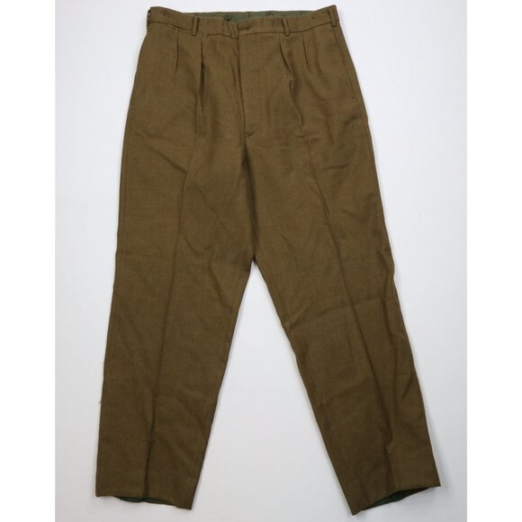 Deadstock Vintage 60s Vietnam War Mens 37x33 Australia Military Wool Pants Green